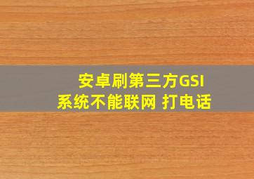 安卓刷第三方GSI系统不能联网 打电话